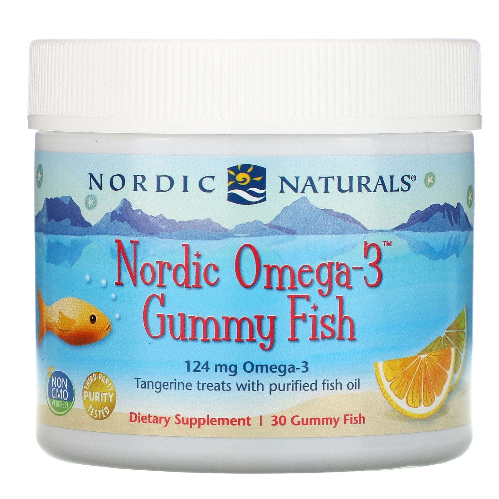 Nordic Naturals, Nordic Omega-3 Gummy Fish, Mandarina , 30 Gomitas en forma de pescadito