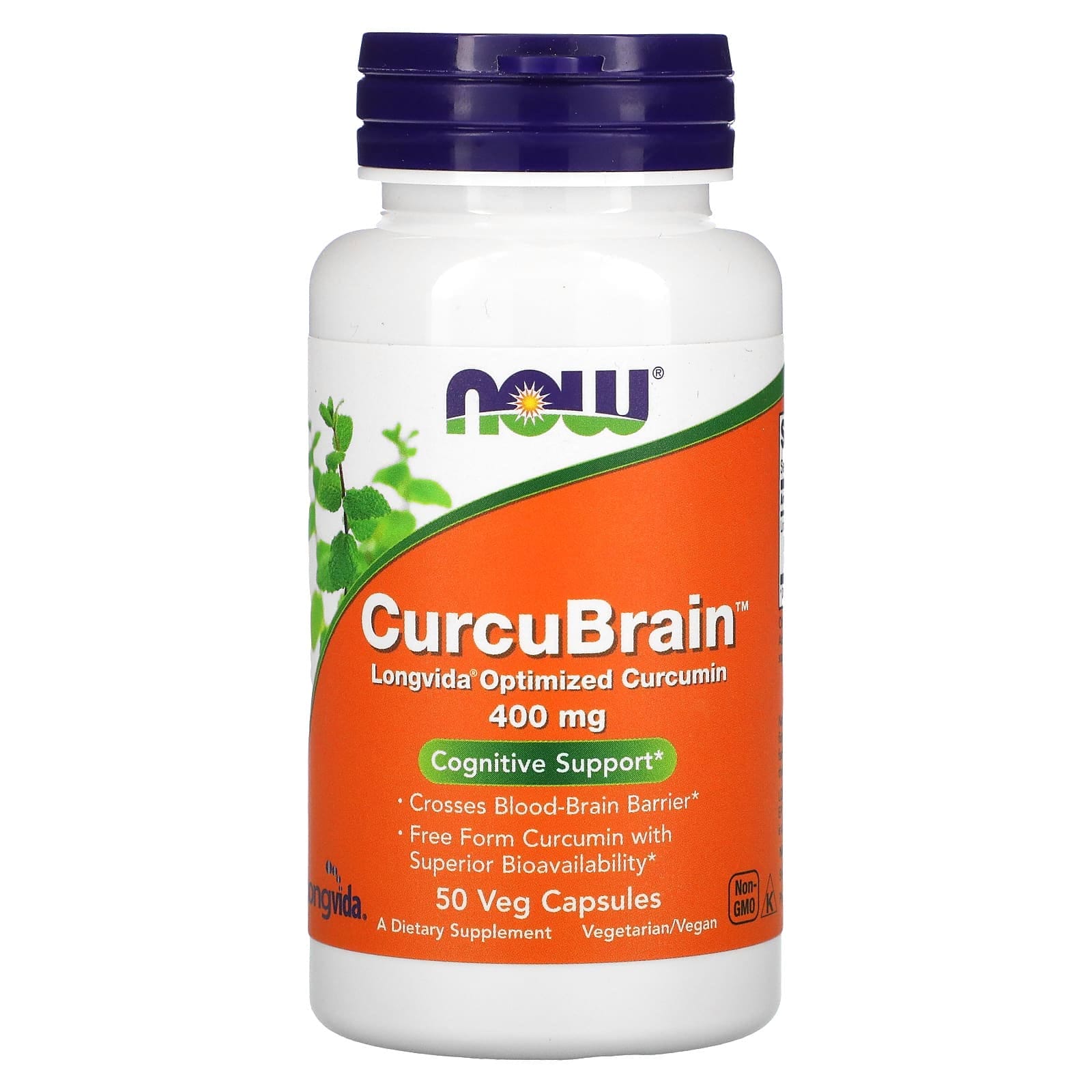NOW Foods, CurcuBrain, Refuerzo cognitivo, 400 mg, 50 cápsulas vegetales