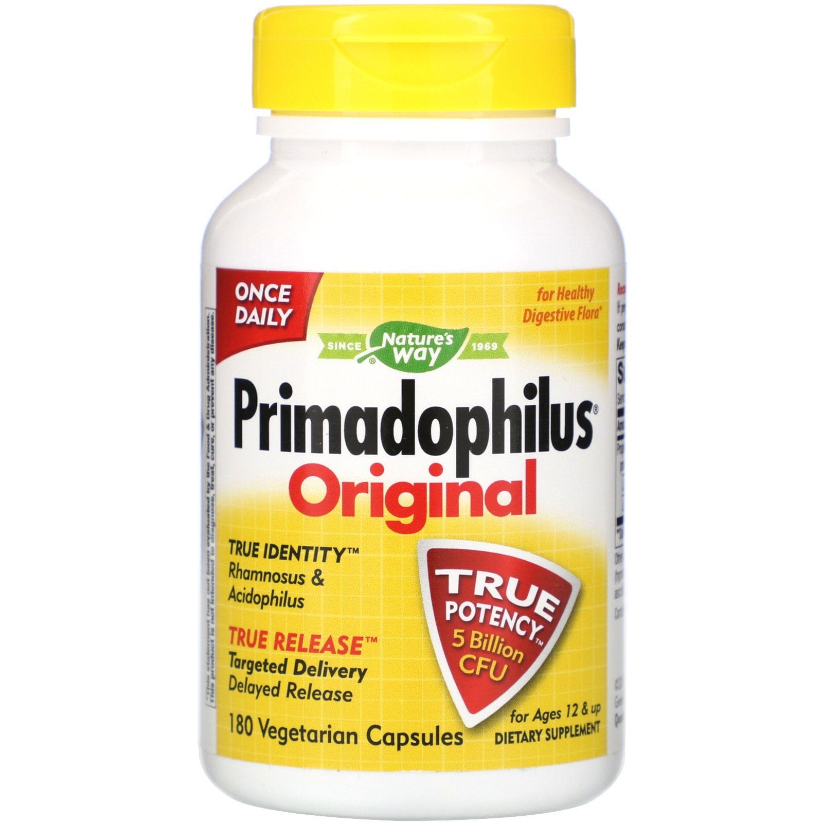 Nature's Way, Primadophilus, Original, Edad: 12 años en adelante, 5 mil millones de UFC, 180 cápsulas vegetarianas