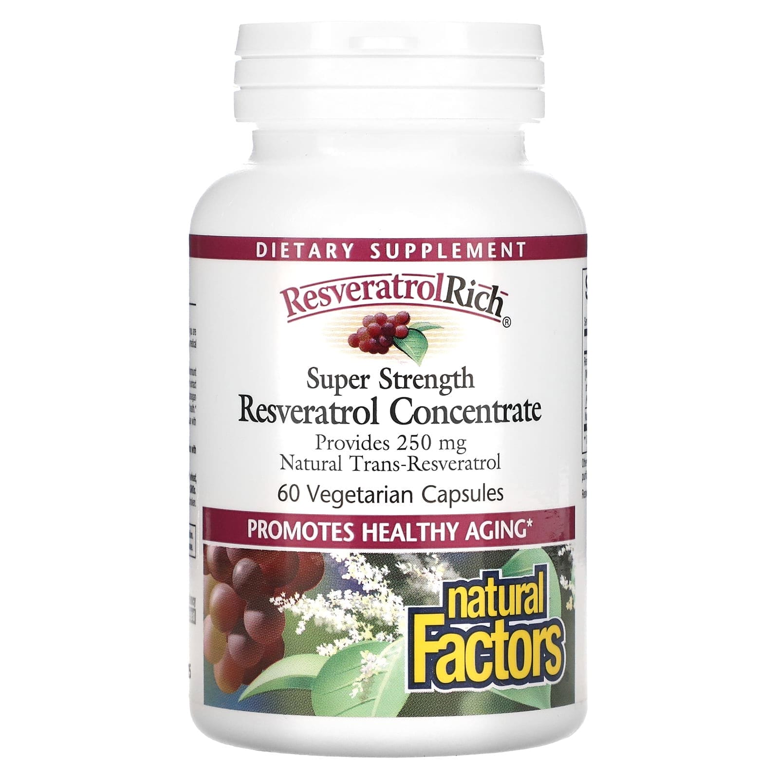 Natural Factors, ResveratrolRich, Superconcentración, Concentrado de resveratrol, 60 cápsulas vegetales