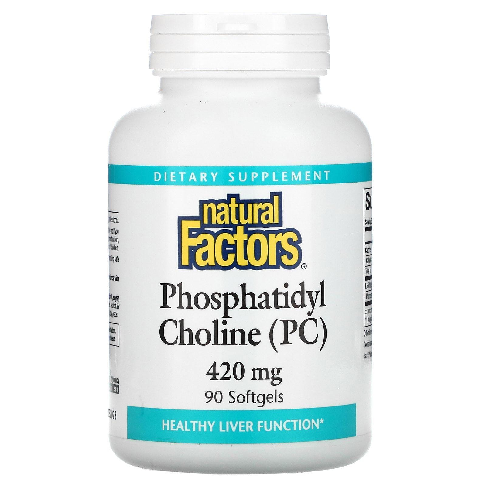 Natural Factors, Fosfatidilcolina (PC), 420 mg, 90 cápsulas blandas