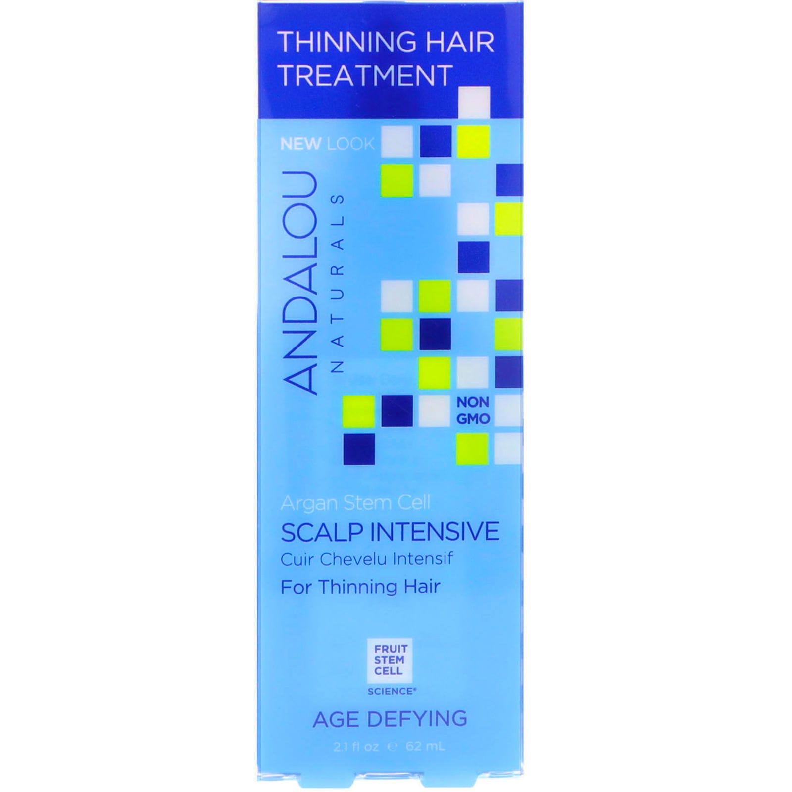 Andalou Naturals, Células madre de argán, tratamiento intensivo para el cuero cabelludo, afinamiento del cabello, anti-age, 2.1 fl oz (62 ml)