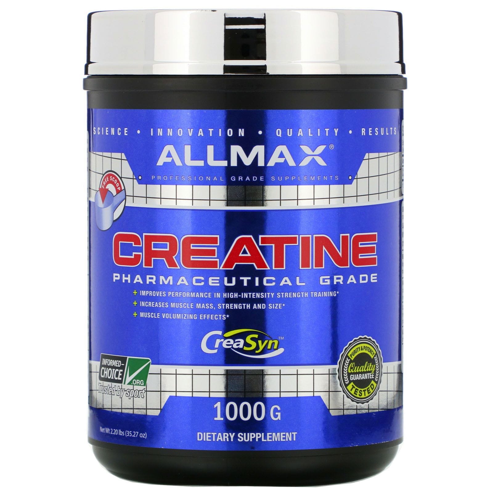 ALLMAX Nutrition, Creatine Powder, 100% Pure Micronized Creatine Monohydrate, Pharmaceutical Grade Creatine, 1000 g