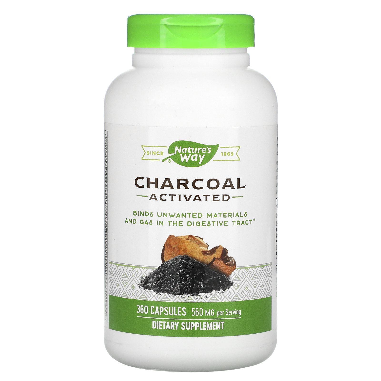 Nature's Way, Carbón vegetal, Activado, 560 mg, 360 cápsulas
