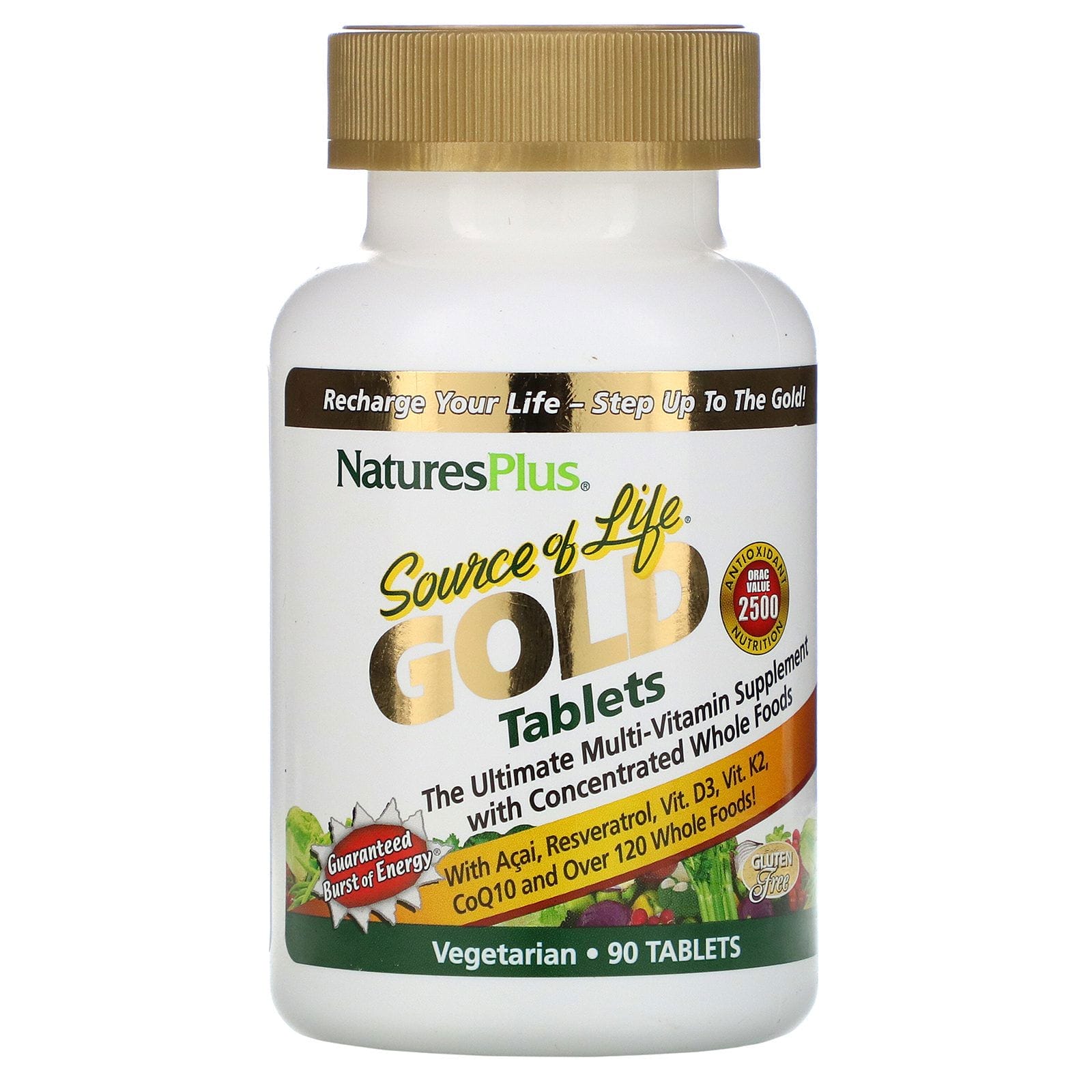 Nature's Plus, Source of Life Gold, el mejor suplemento multivitamínico, 90 tabletas