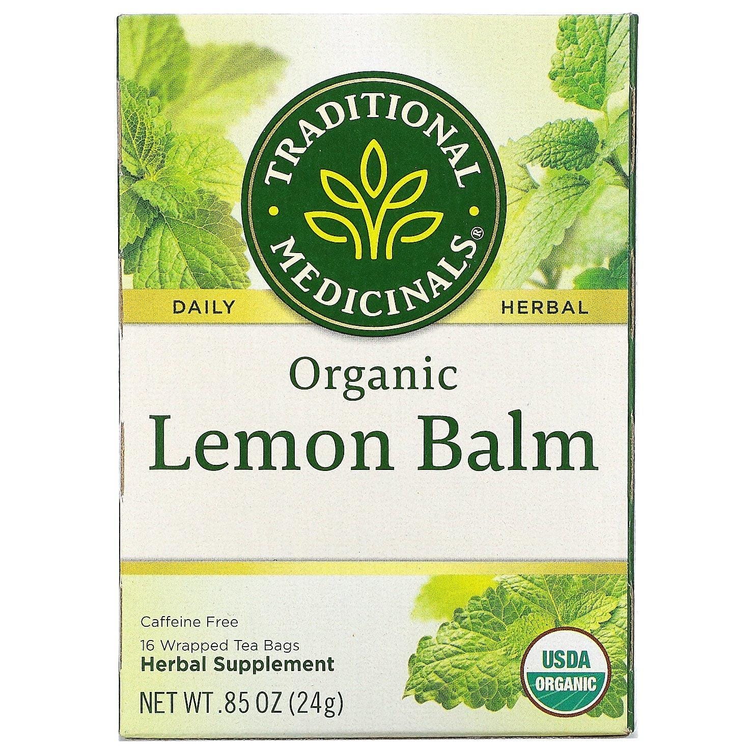 Traditional Medicinals, Toronjil orgánico, Sin cafeína, 16 bolsitas de té envueltas, 24 g (0,85 oz)