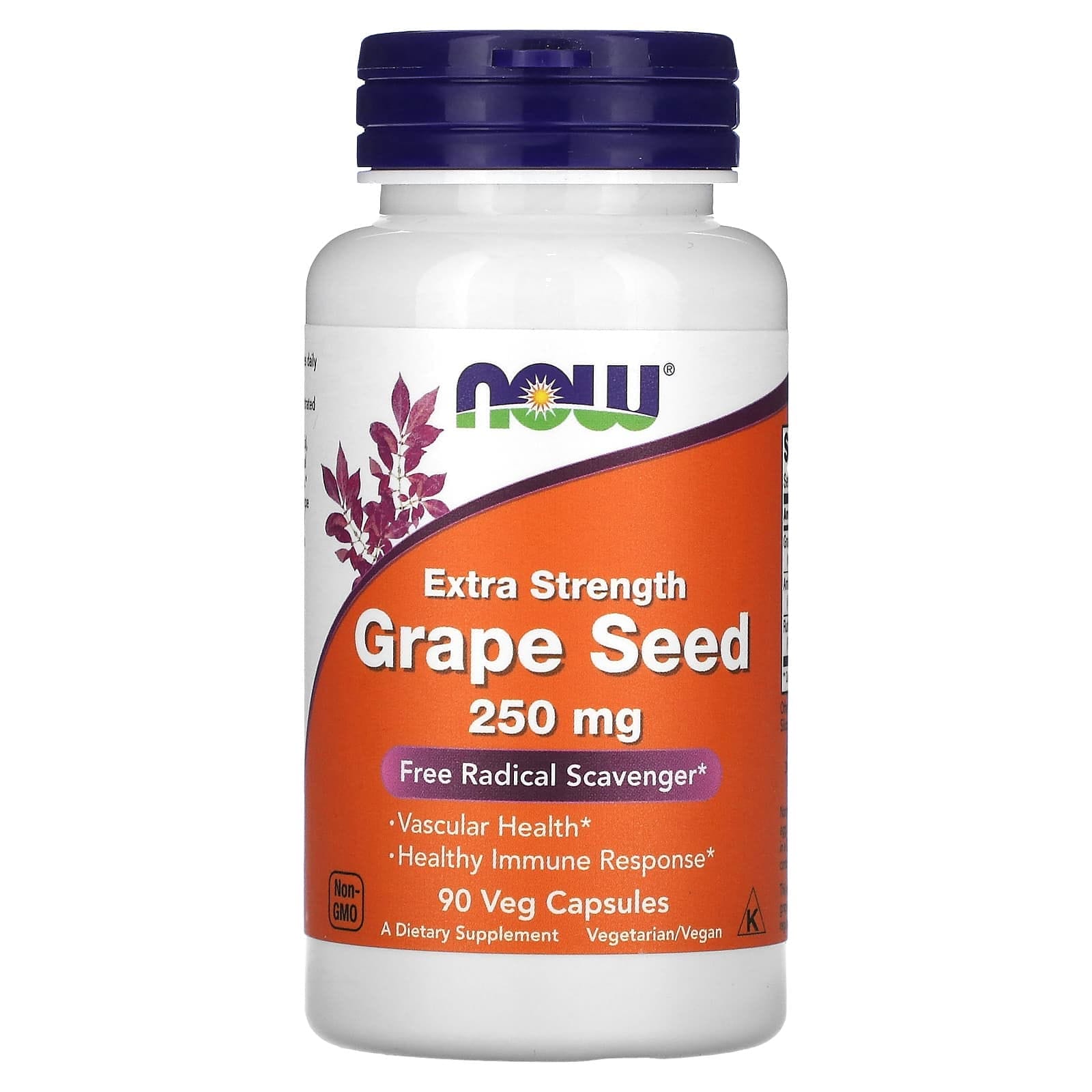 NOW Foods, Semilla de uva con concentración extra, 250 mg, 90 cápsulas vegetales