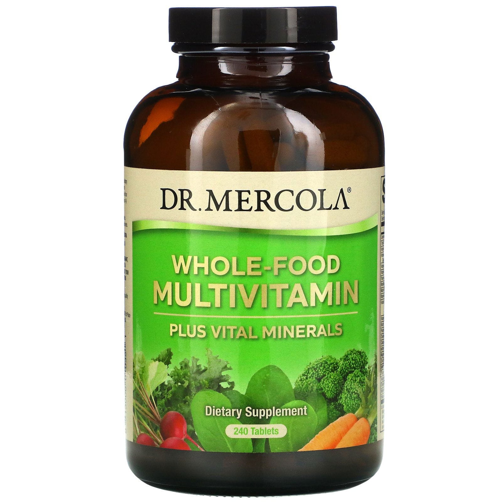 Dr. Mercola, Suplemento multivitamínico a base de alimentos integrales más minerales vitales, 240 comprimidos