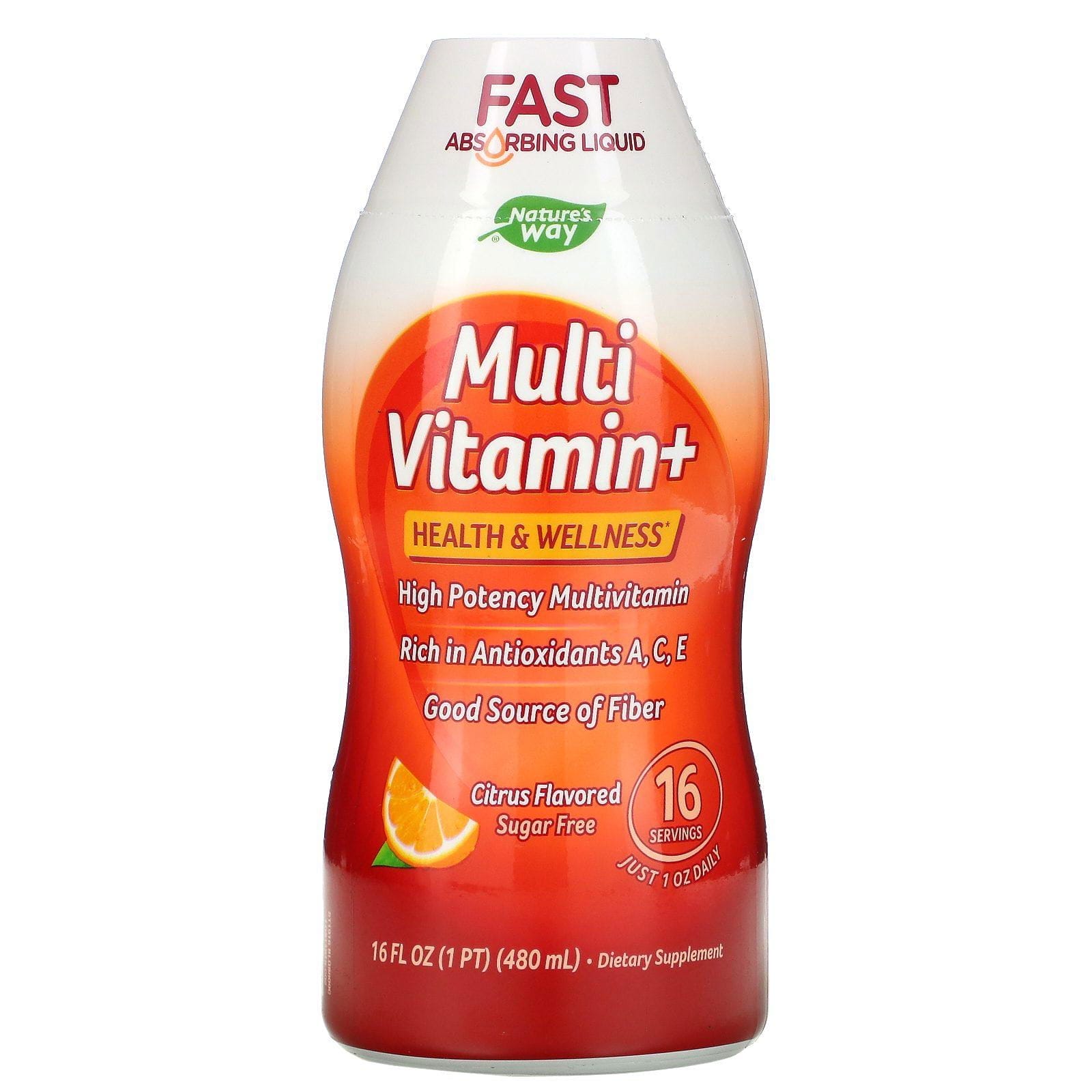 Nature's Way, Multi Vitamin+, Sugar Free, Citrus Flavor, 16 fl oz (480 ml)