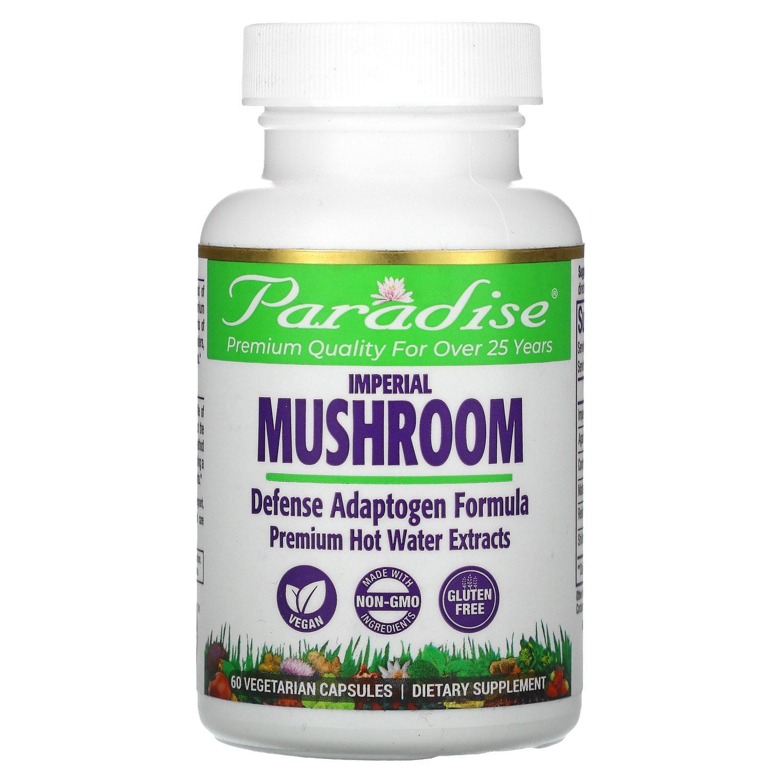 Paradise Herbs, Hongo imperial, Fórmula inmunitaria, 60 cápsulas vegetales