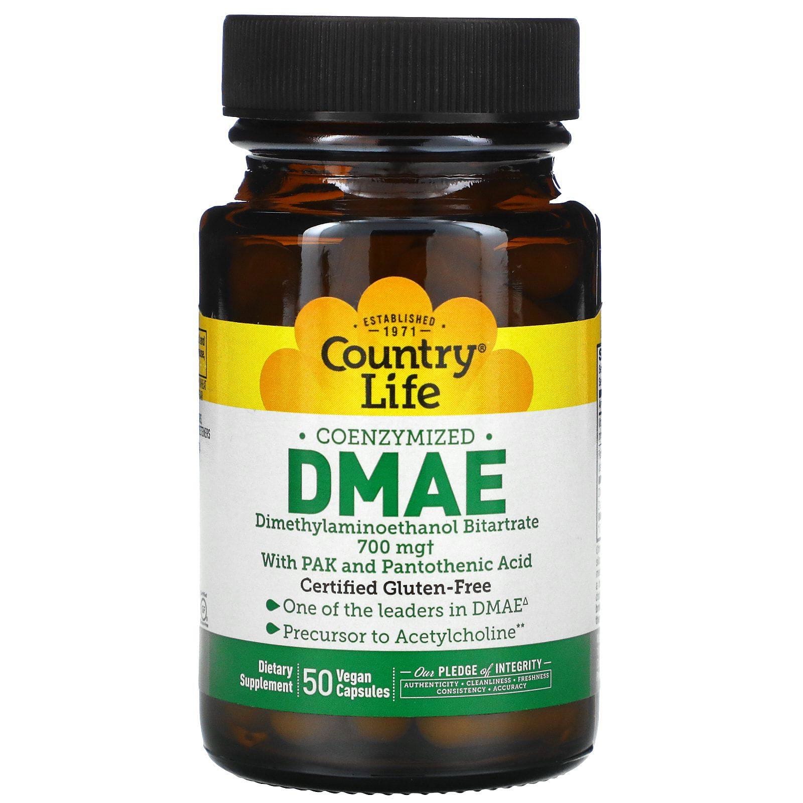 Country Life, Coenzymized DMAE, 700 mg, 50 Vegan Capsules