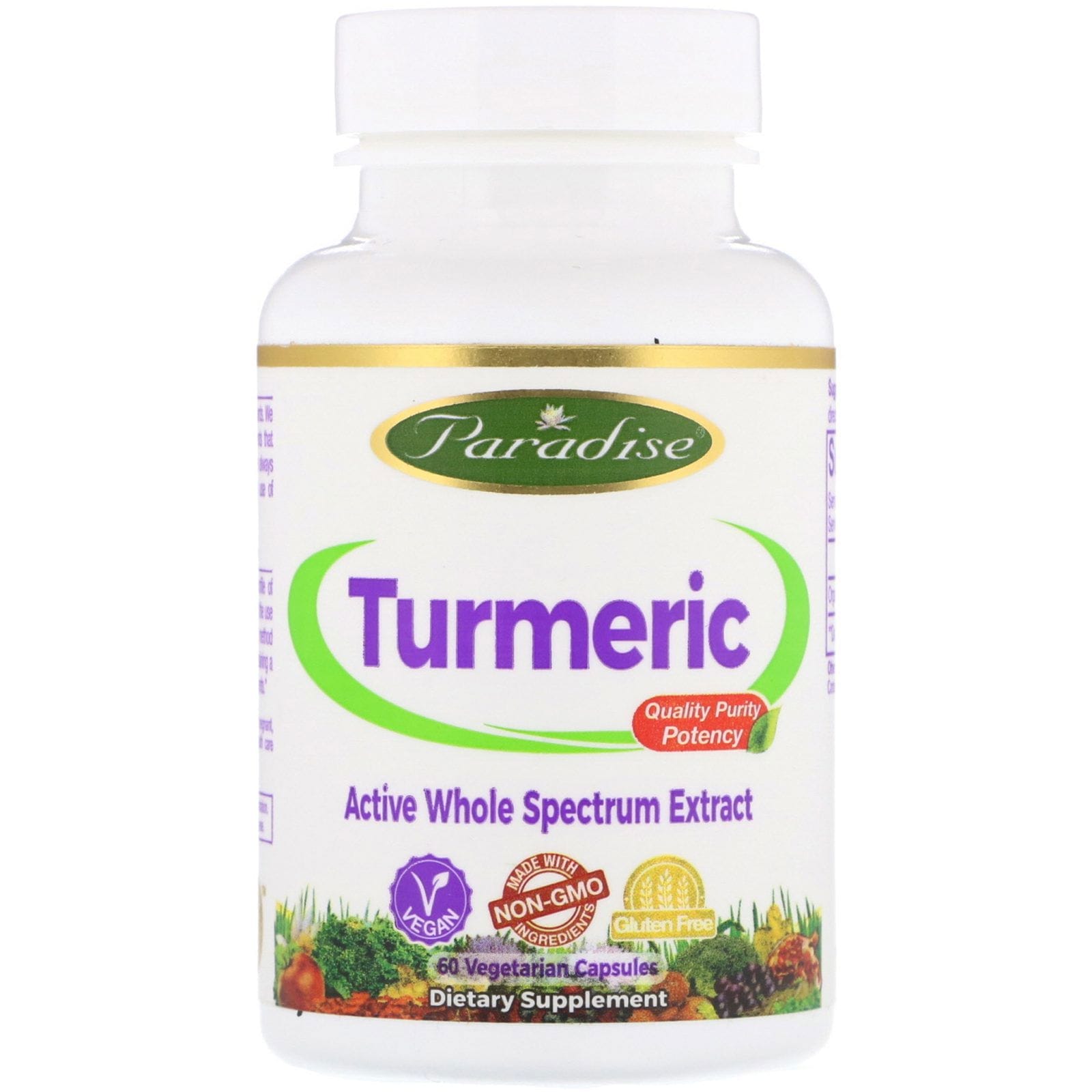 Paradise Herbs, Organics, Turmeric, 60 Cápsulas Vegetales