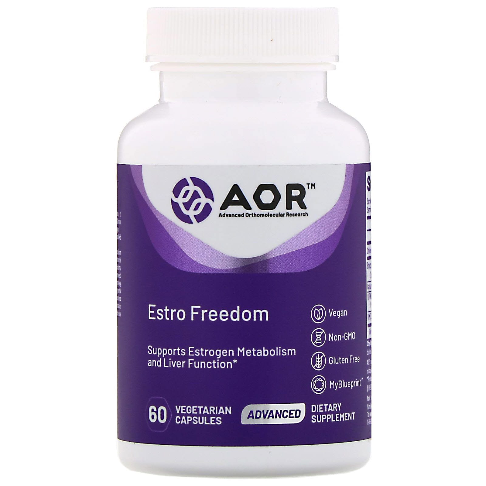 Advanced Orthomolecular Research AOR, Estro Freedom, 60 cápsulas vegetarianas