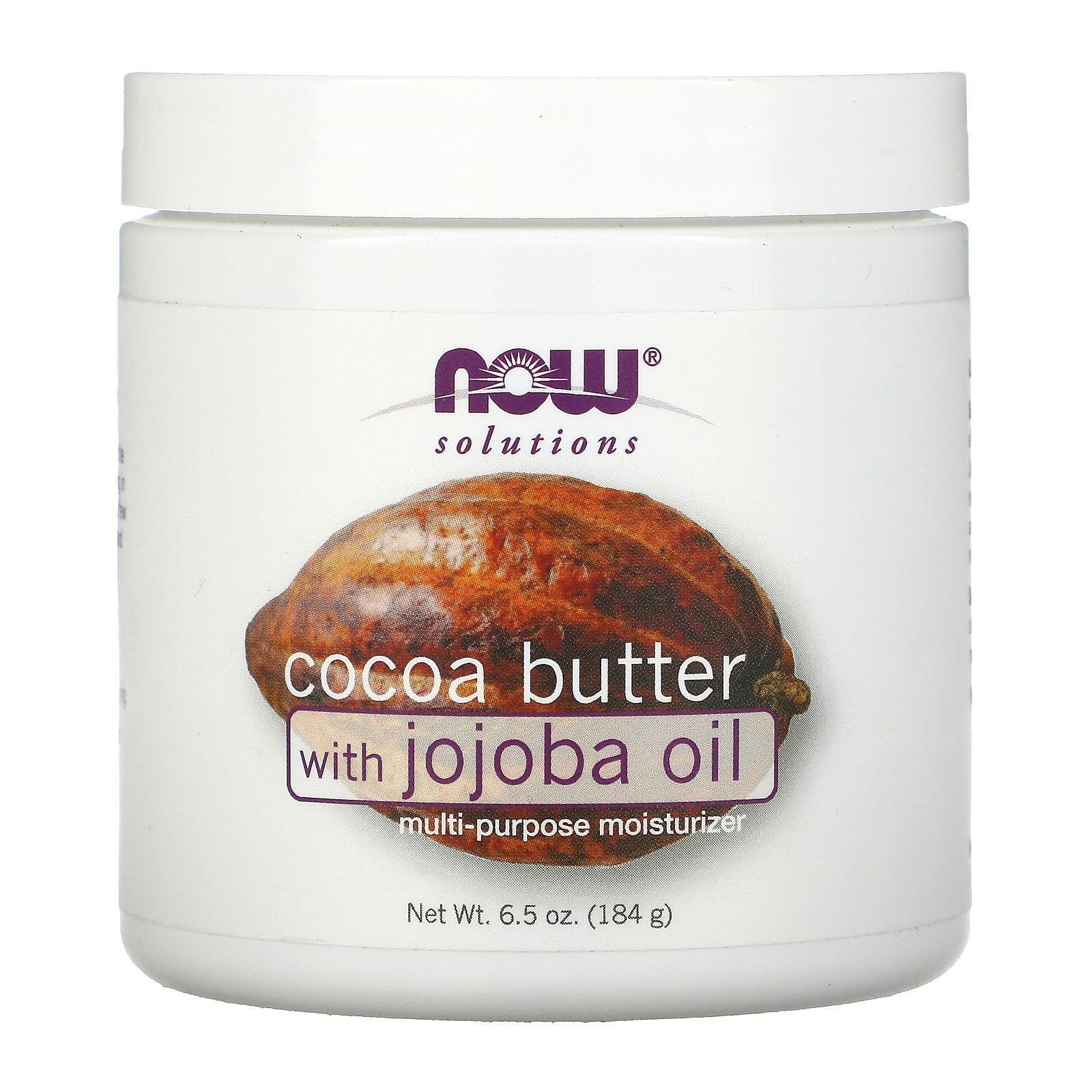 Now Foods, Solutions, Manteca de cacao con aceite de jojoba, 184 g (6,5 oz)