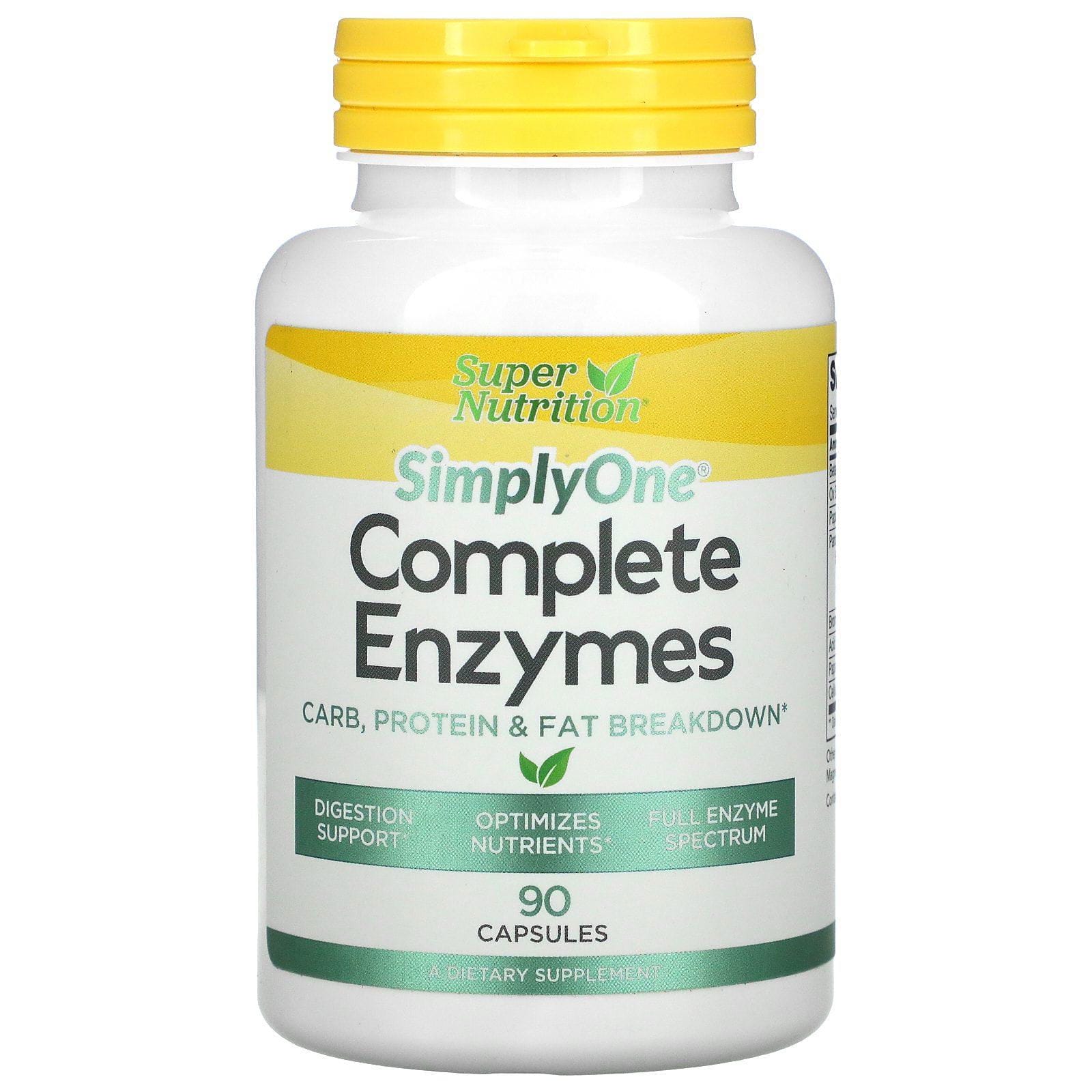 Super Nutrition, SimplyOne, Enzimas completas, 90 cápsulas