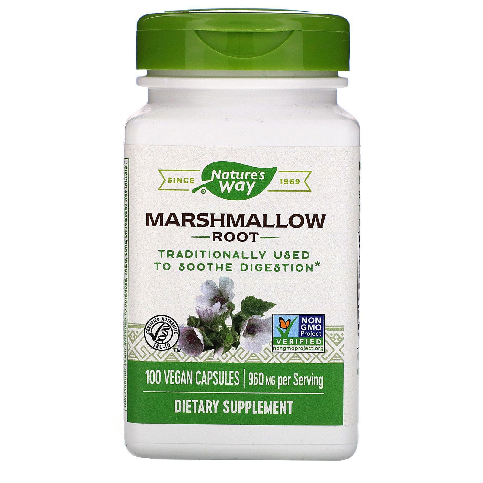 Nature's Way, Raíz de malvavisco, 480 mg, 100 cápsulas vegetales Cápsulas