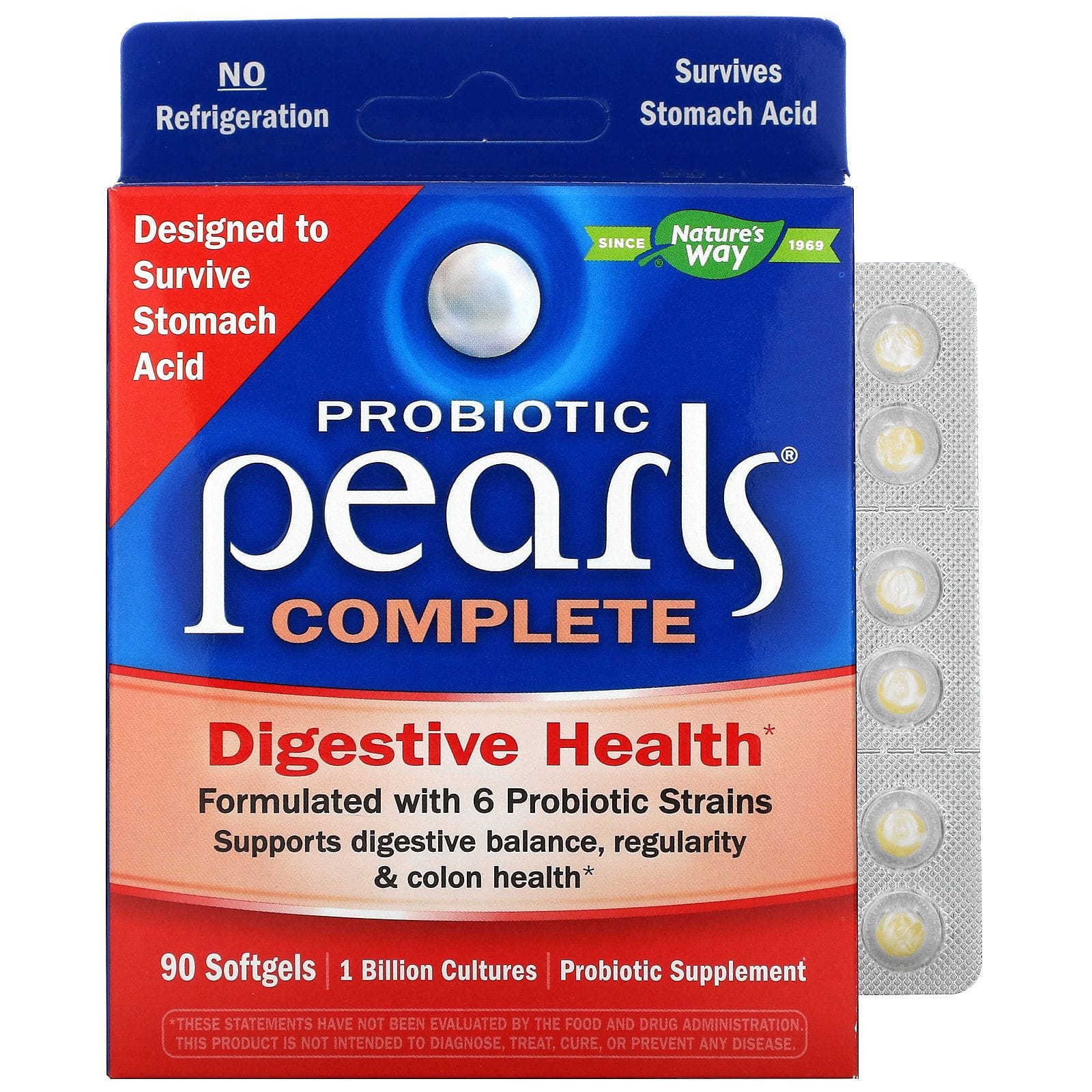 Nature's Way, Perlas probióticas completas, 90 cápsulas blandas