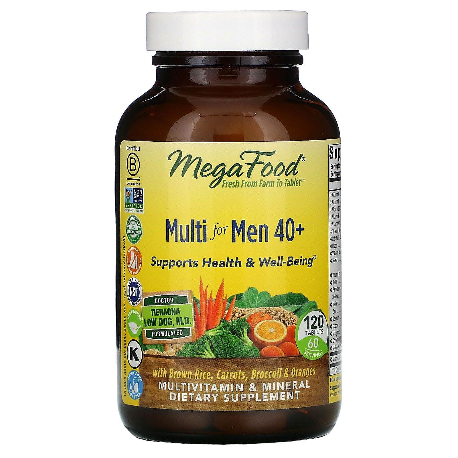 MegaFood, Suplemento multivitamínico para hombres mayores de 40 años, 120 comprimidos