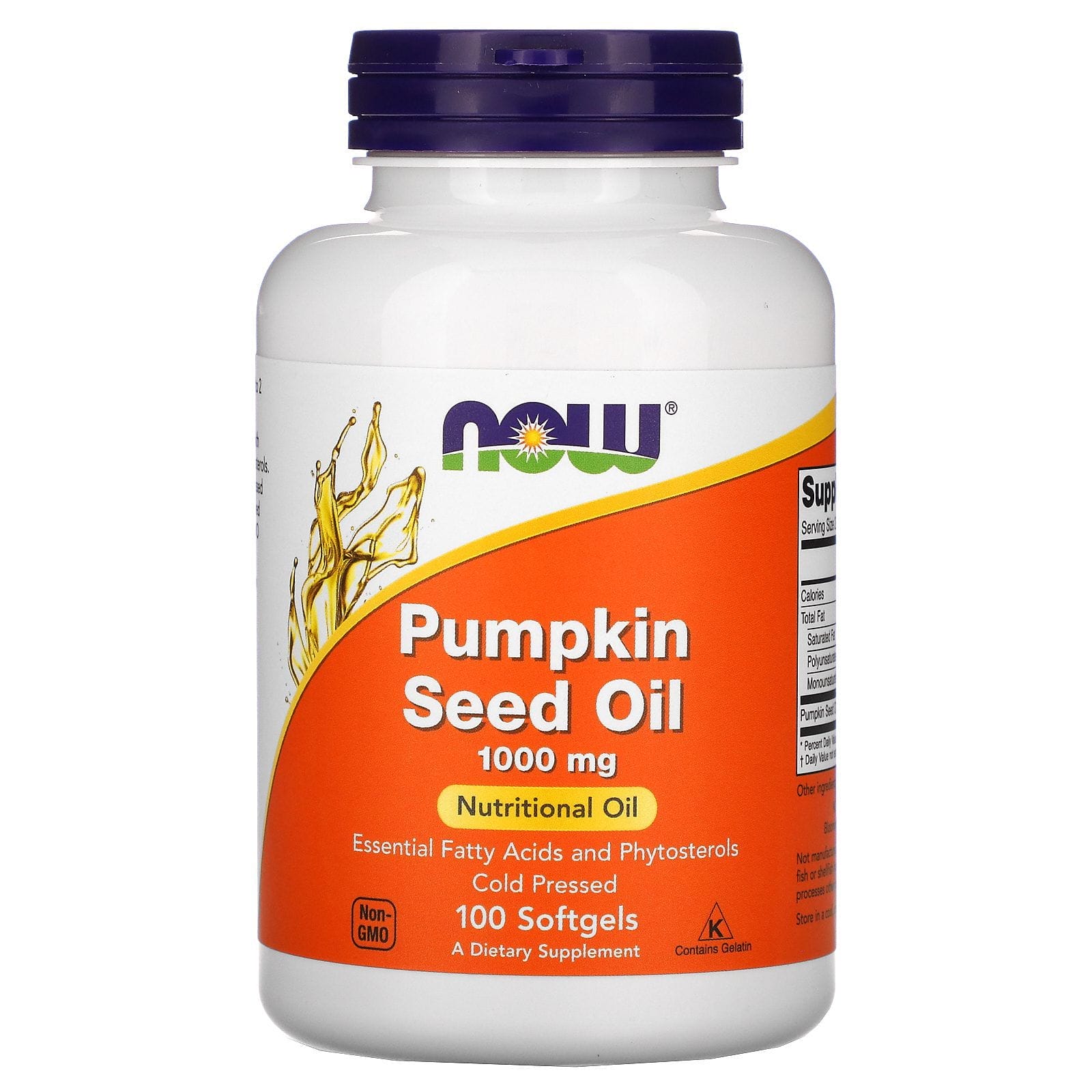 Now Foods, Aceite de semillas de calabaza, 100 cápsulas blandas
