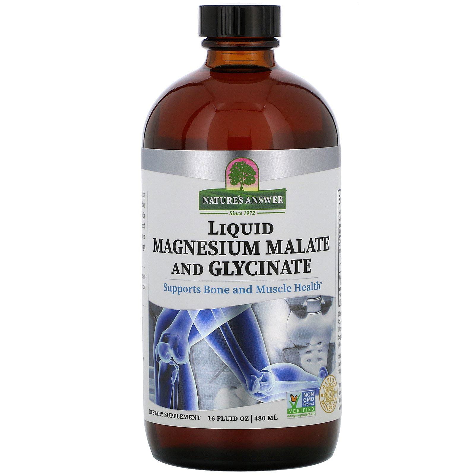 Nature's Answer, Malato y glicinato de magnesio líquidos, 480 ml (16 oz. líq.)