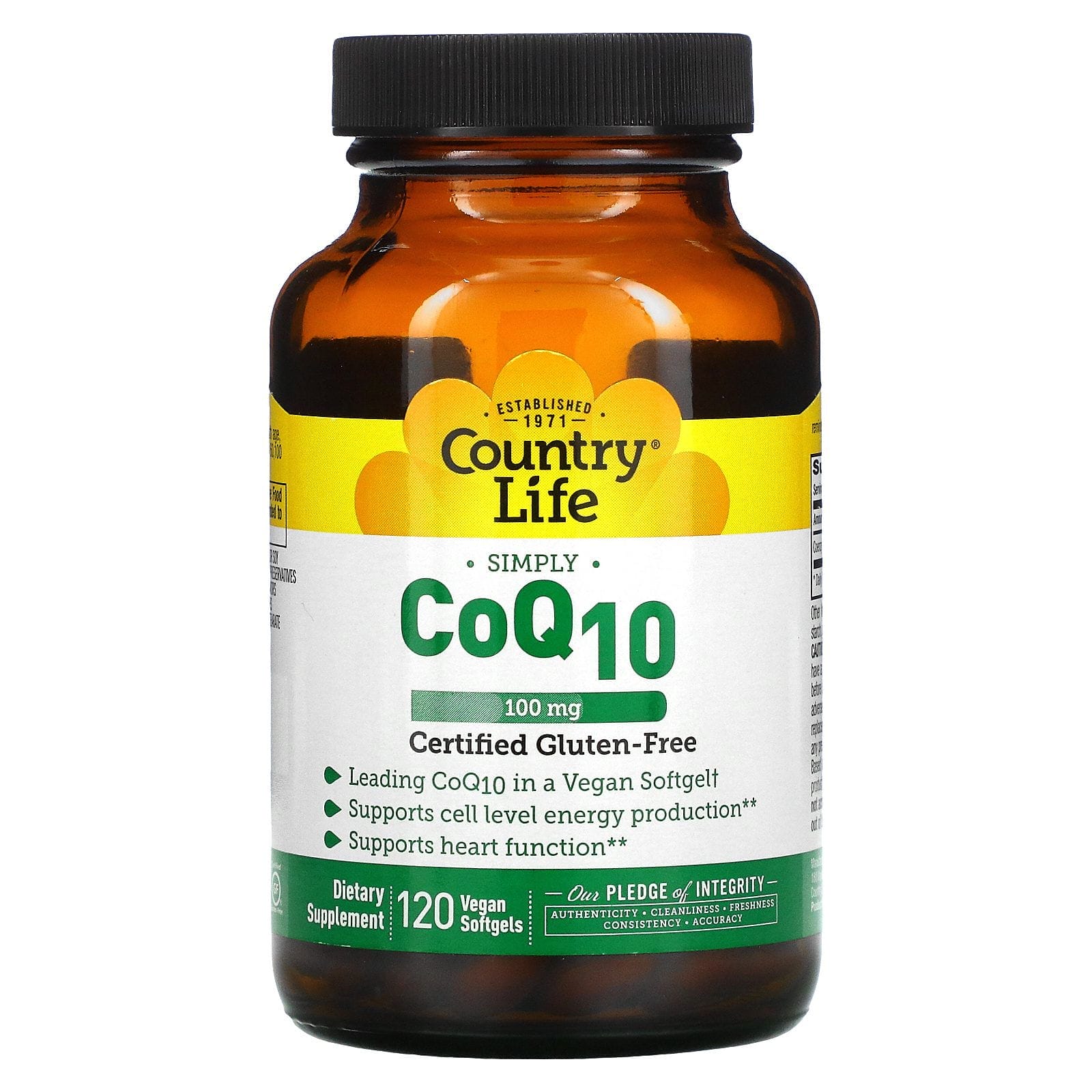 Country Life, CoQ10, 100 mg, 120 cápsulas blandas veganas