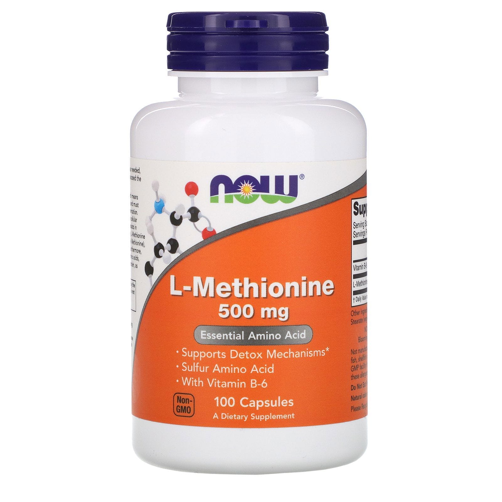 Now Foods, L-Metionina, 500 mg, 100 cápsulas