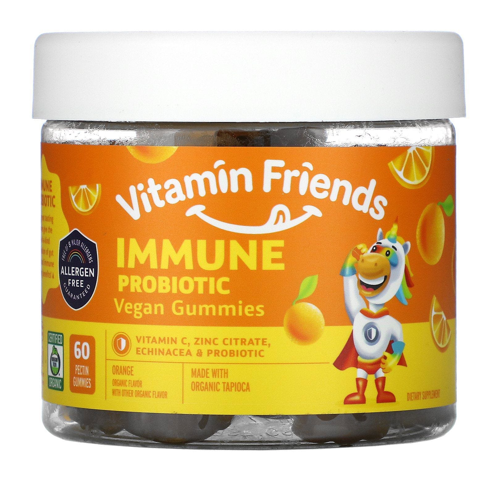Vitamin Friends, Immune Probiotic, Vegan Gummies, Orange, 60 Pectin Gummies
