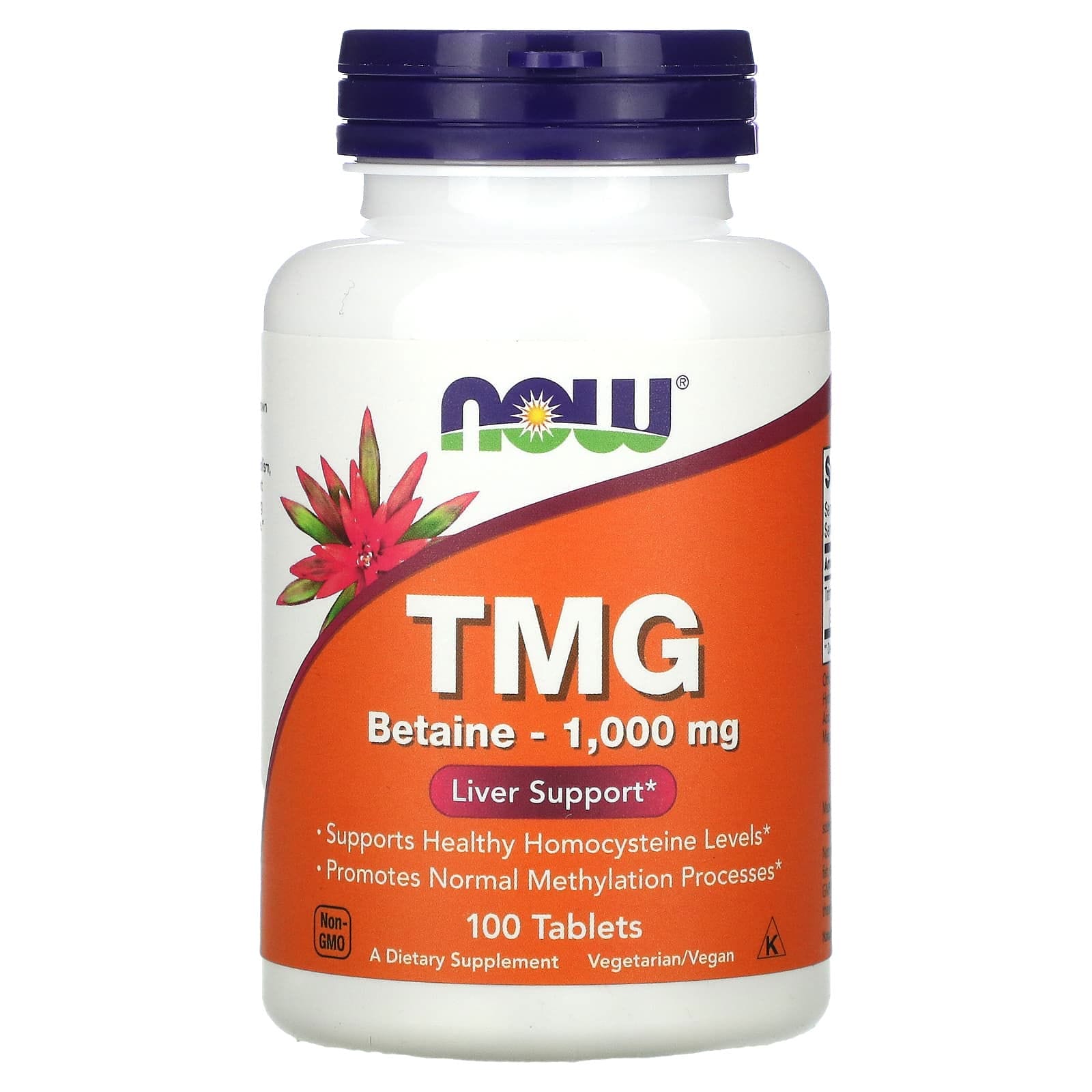 NOW Foods, TMG, Suplemento de refuerzo hepático, 1000 mg, 100 comprimidos