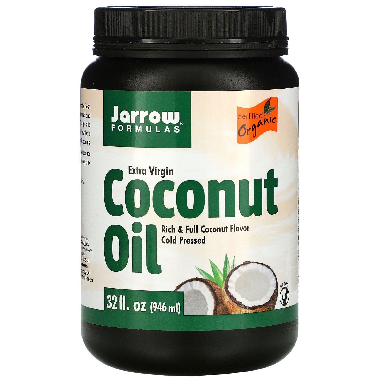 Jarrow Formulas, Aceite extra virgen de coco orgánico, prensado por expulsor, 32 fl. Oz (946 ml)