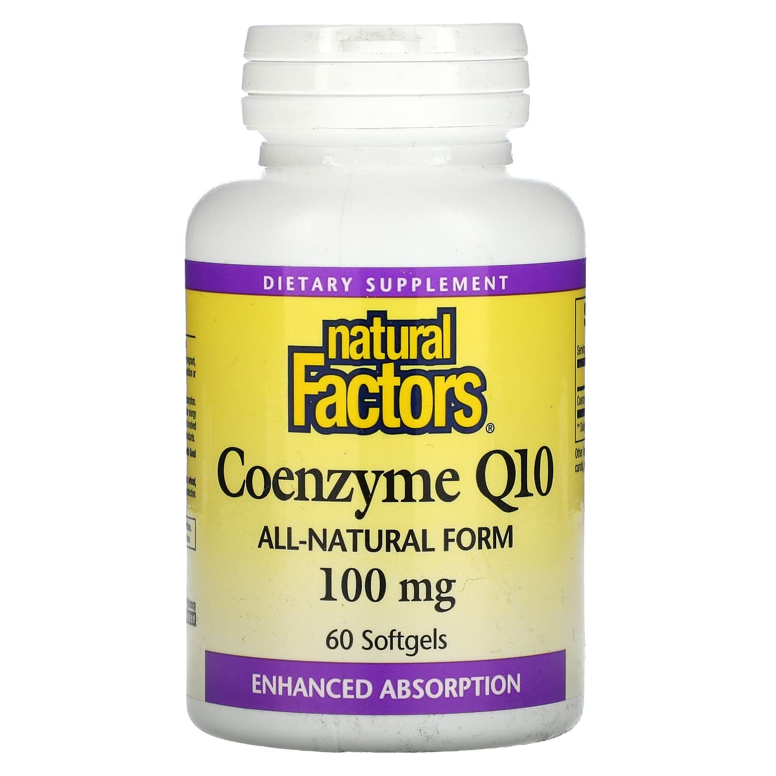 Natural Factors, Coenzima Q10, 100 mg, 60 cápsulas blandas