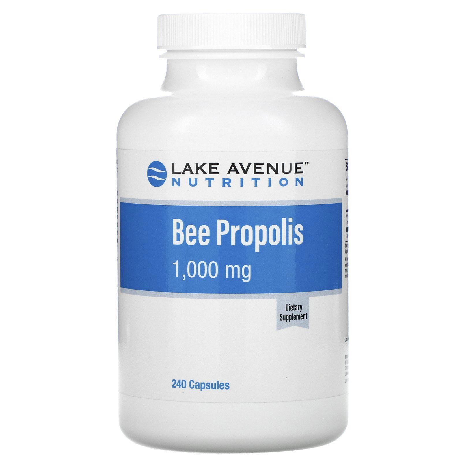 Lake Avenue Nutrition, Propóleo de abeja, Extracto 5:1, 1000 mg, 240 cápsulas vegetales
