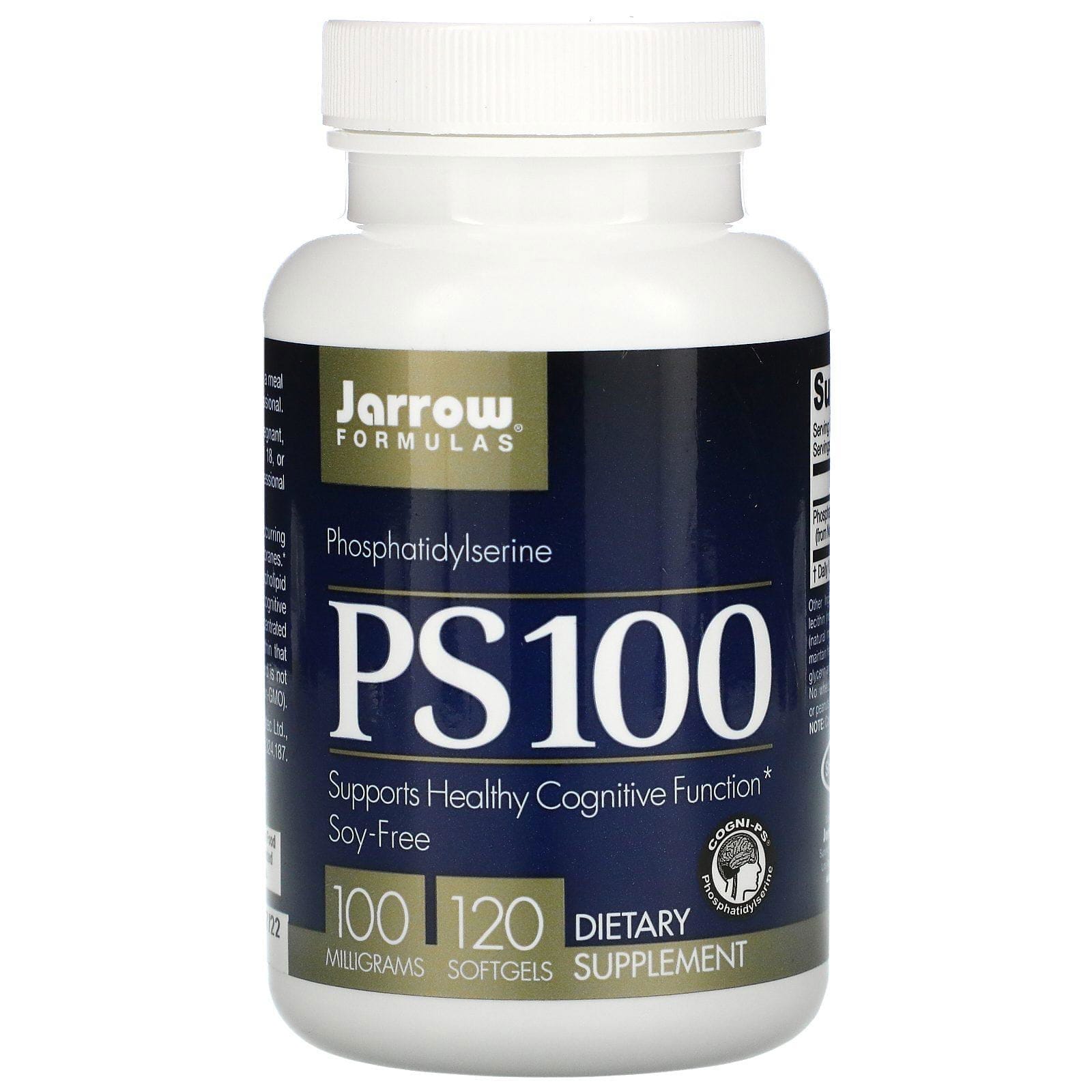 Jarrow Formulas, PS 100, fosfatidilserina, 100 mg, 120 cápsulas blandas