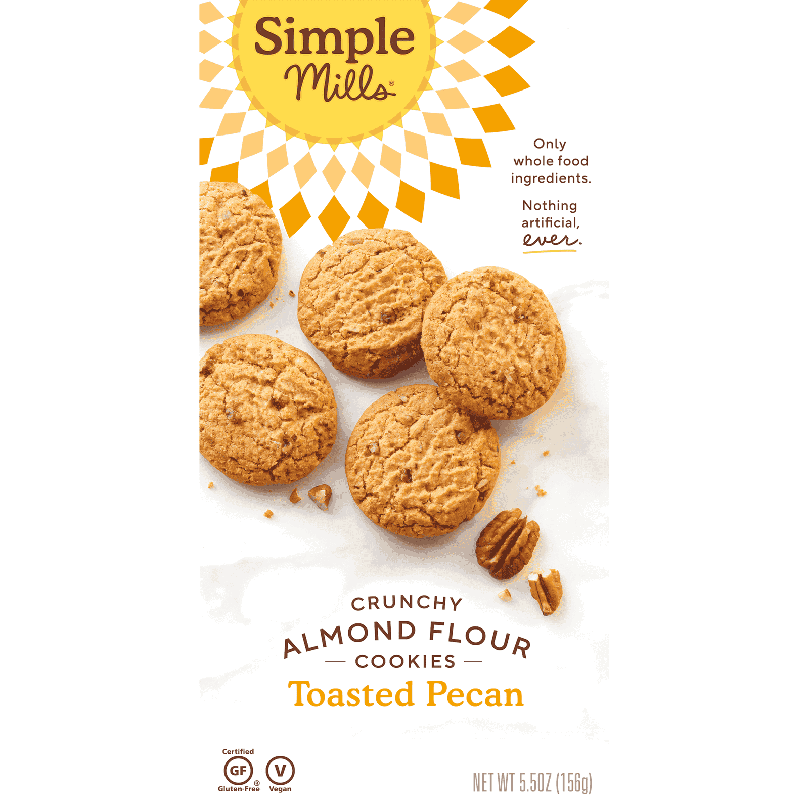 Simple Mills, Galletas de pacanas tostadas crujientes, naturalmente sin gluten, 5,5 oz (156 g)