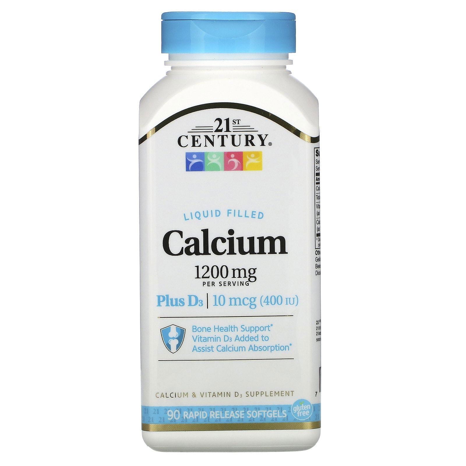 21st Century, Liquid Filled Calcium Plus D3, 1,200 mg, 90 Rapid Release Softgels