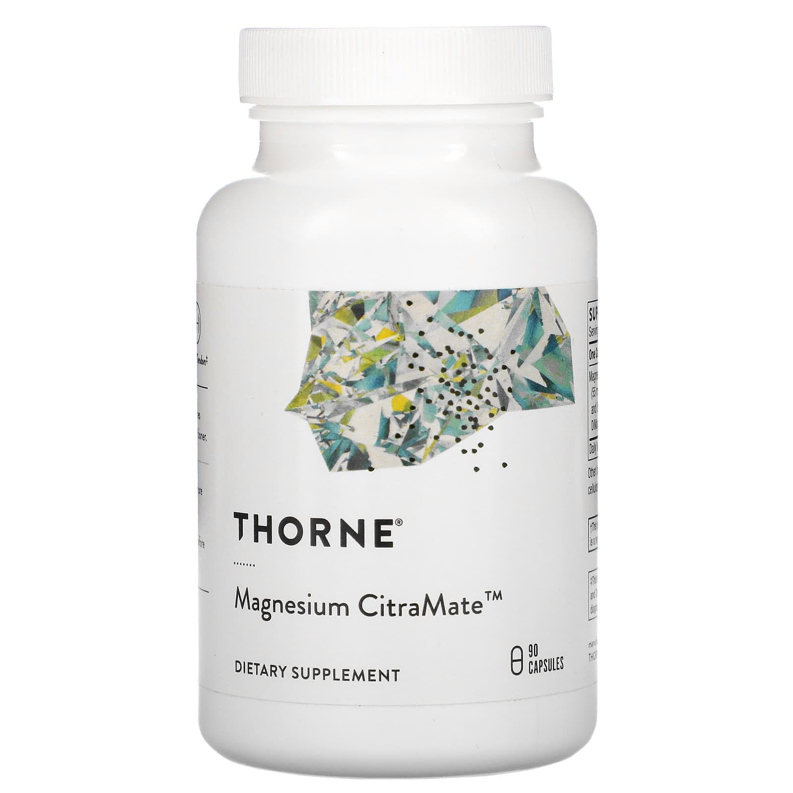 Thorne, Magnesium CitraMate, Suplemento alimentario, 90 cápsulas