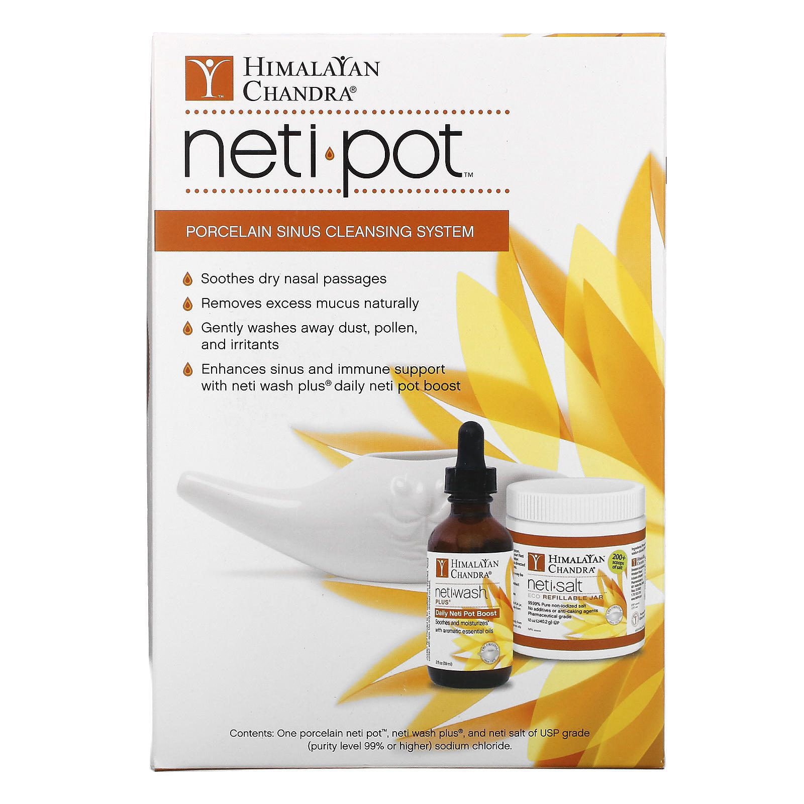 Himalayan Institute, Neti Pot, Kit de Ceramica, Kit de 3 piezas