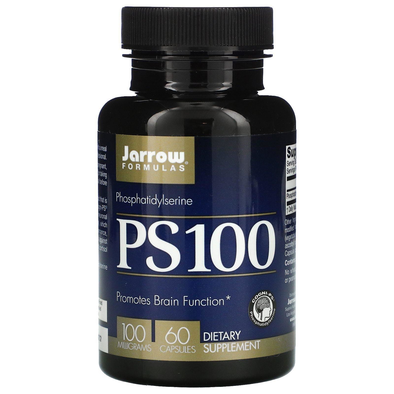 Jarrow Formulas, PS 100, Fosfatidilserina, 100 mg, 60 cápsulas