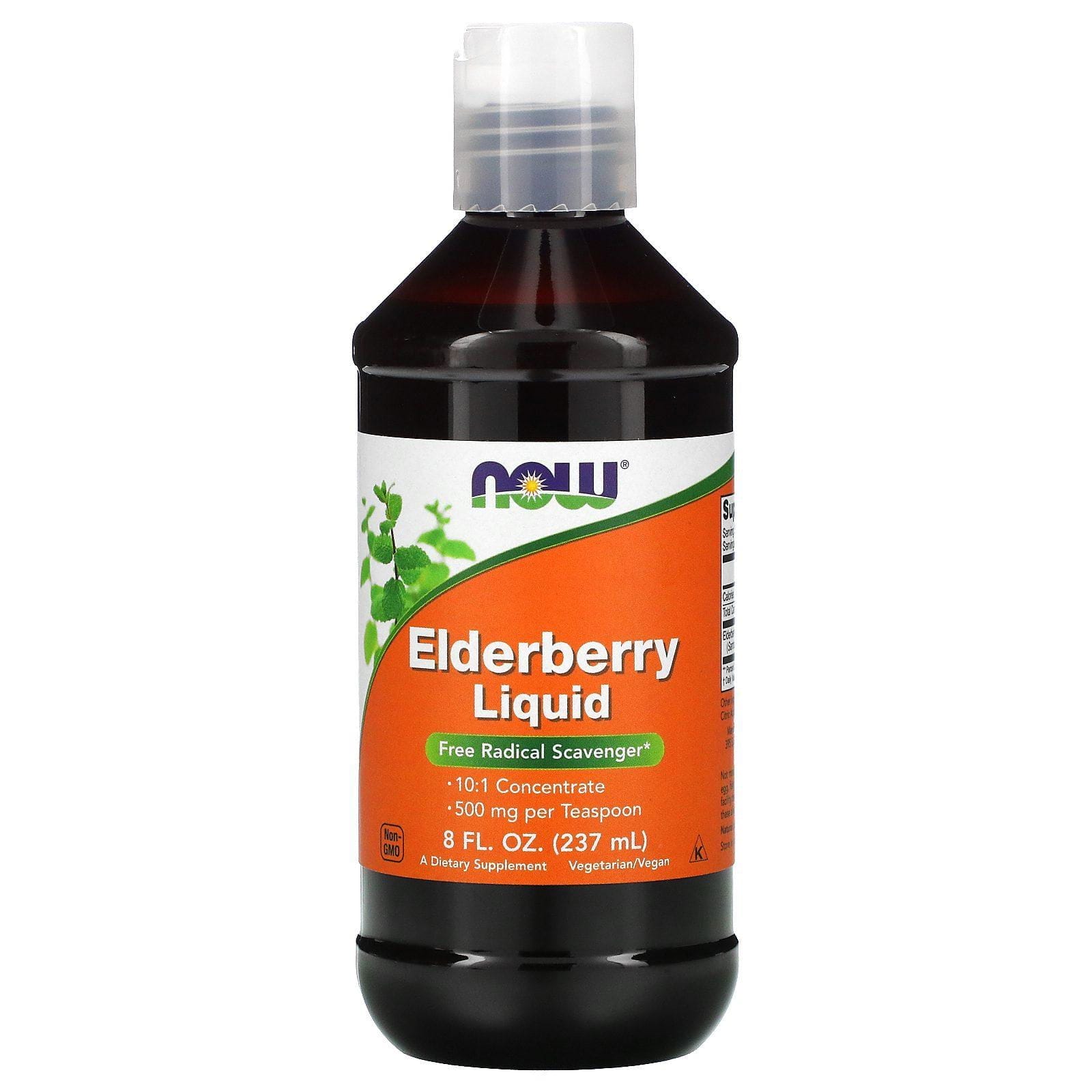 Now Foods, Líquido de saúco, 500 mg, 237 ml (8 oz. líq.)