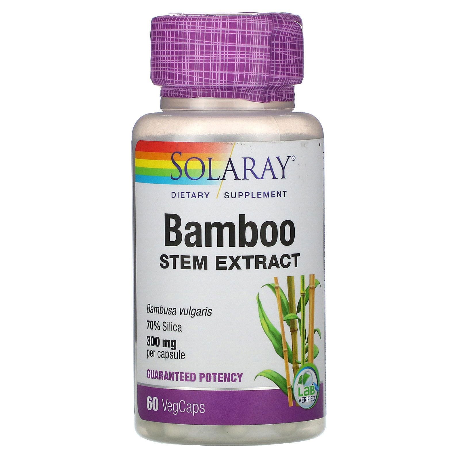 Solaray, Extracto de raíz de bambú, 300 mg, 60 cápsulas veganas