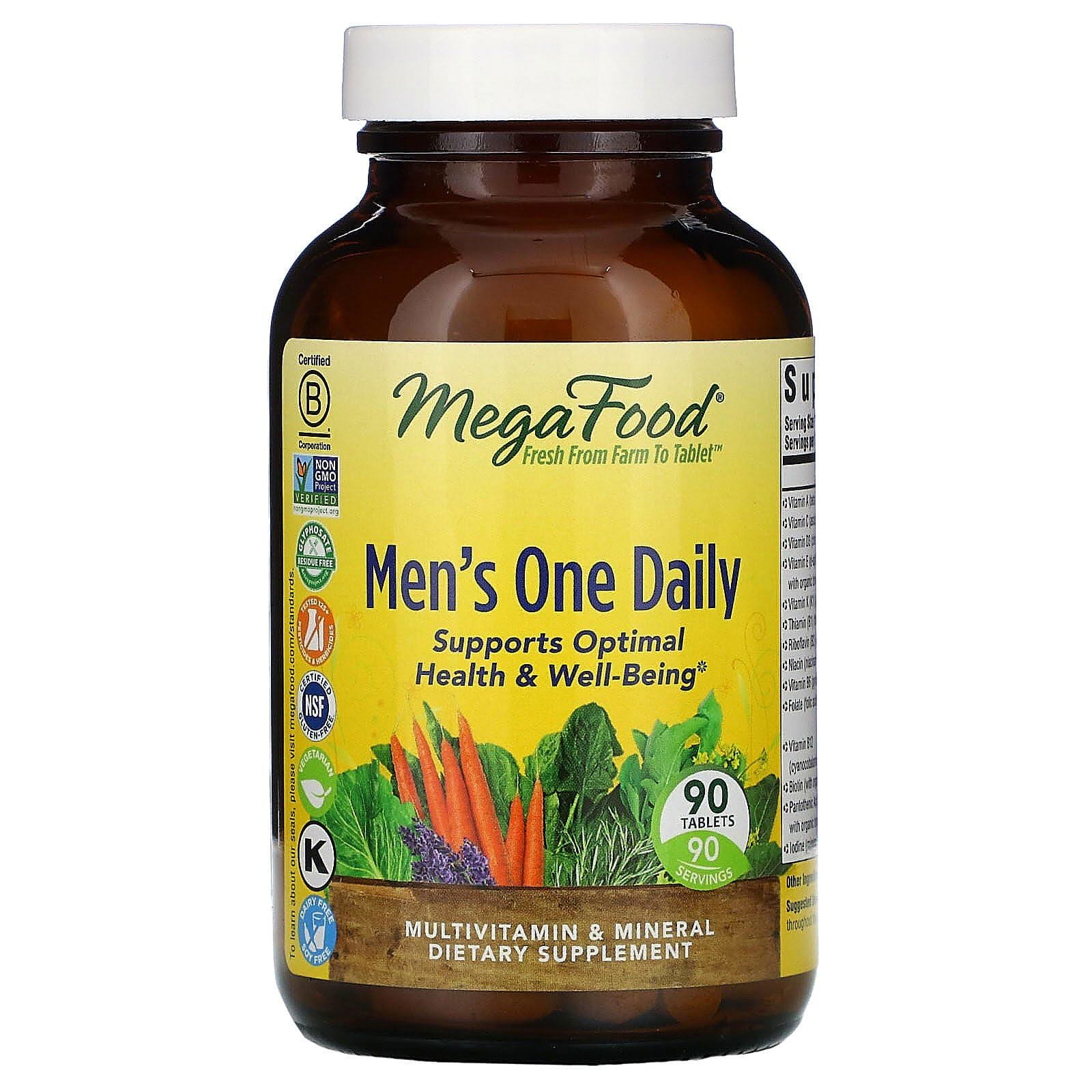 MegaFood, Suplemento para hombres, Un comprimido diario, Sin hierro, 90 comprimidos