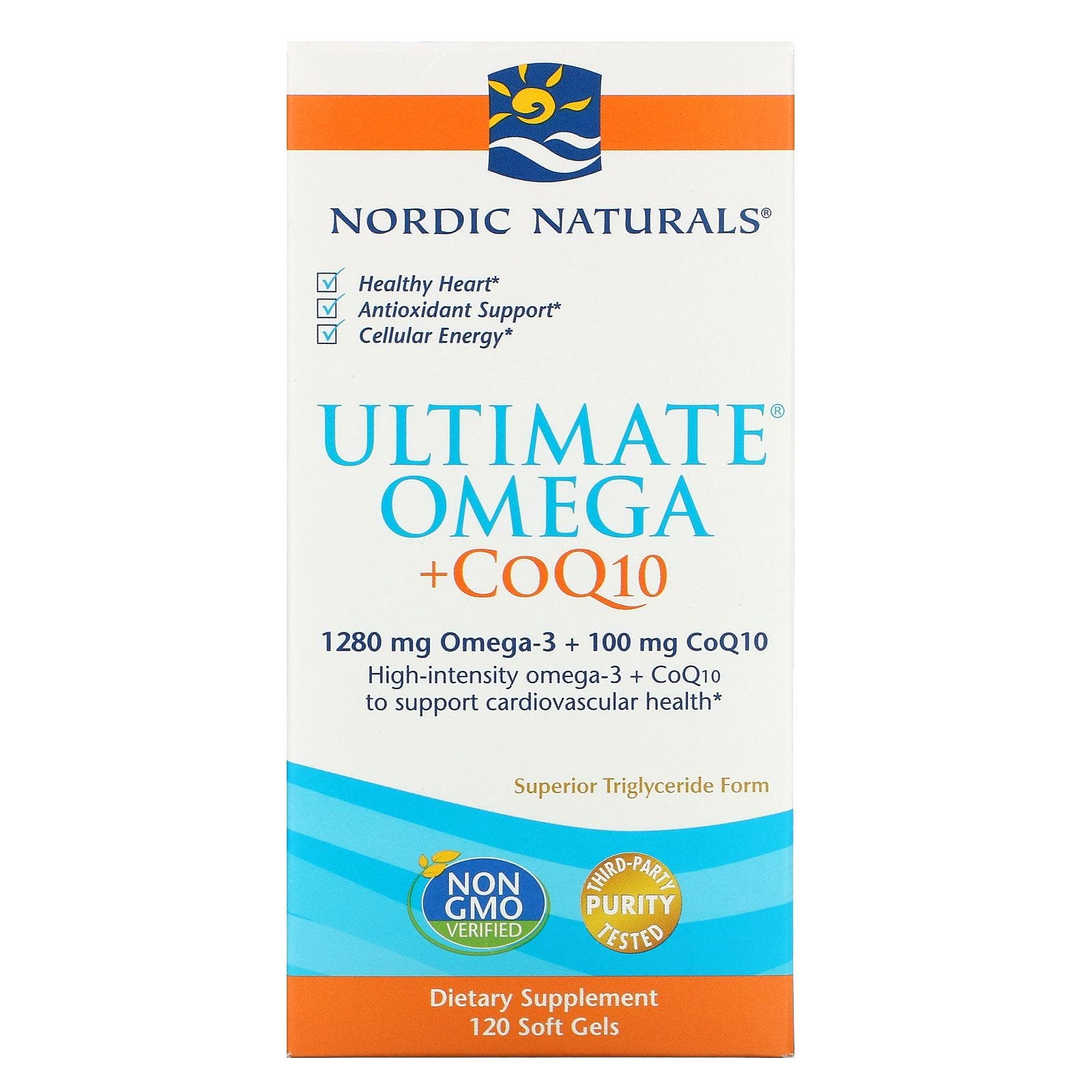 Nordic Naturals, Ultimate Omega + CoQ10, 1,000 mg, 120 Soft Gels