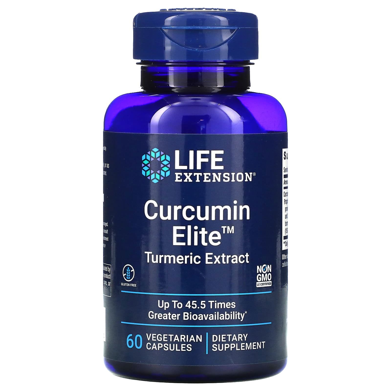 Life Extension, Curcumin Elite, Extracto de cúrcuma, 60 cápsulas vegetales