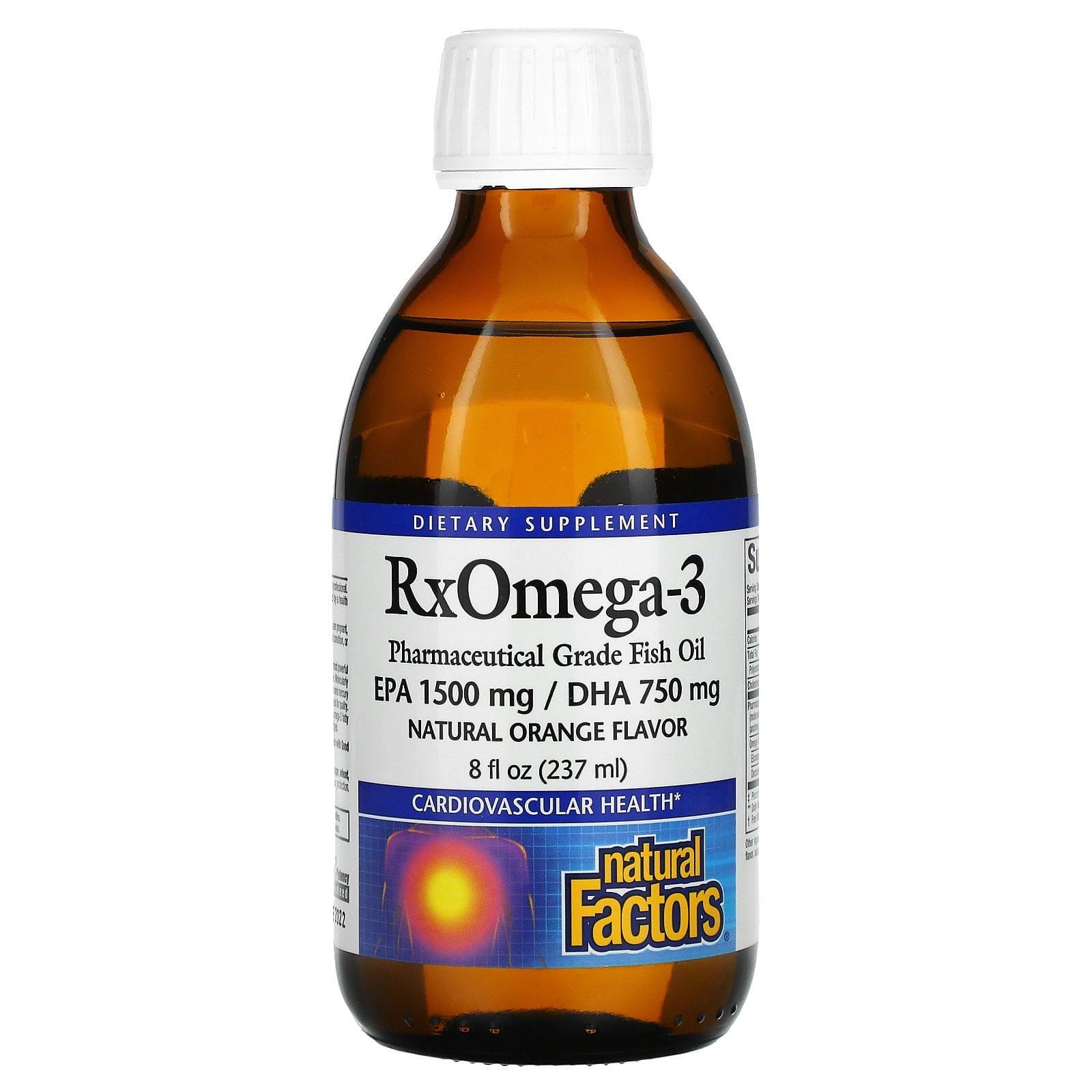 Natural Factors, Rx Omega-3, Sabor a naranja natural, 8 oz (237 ml)