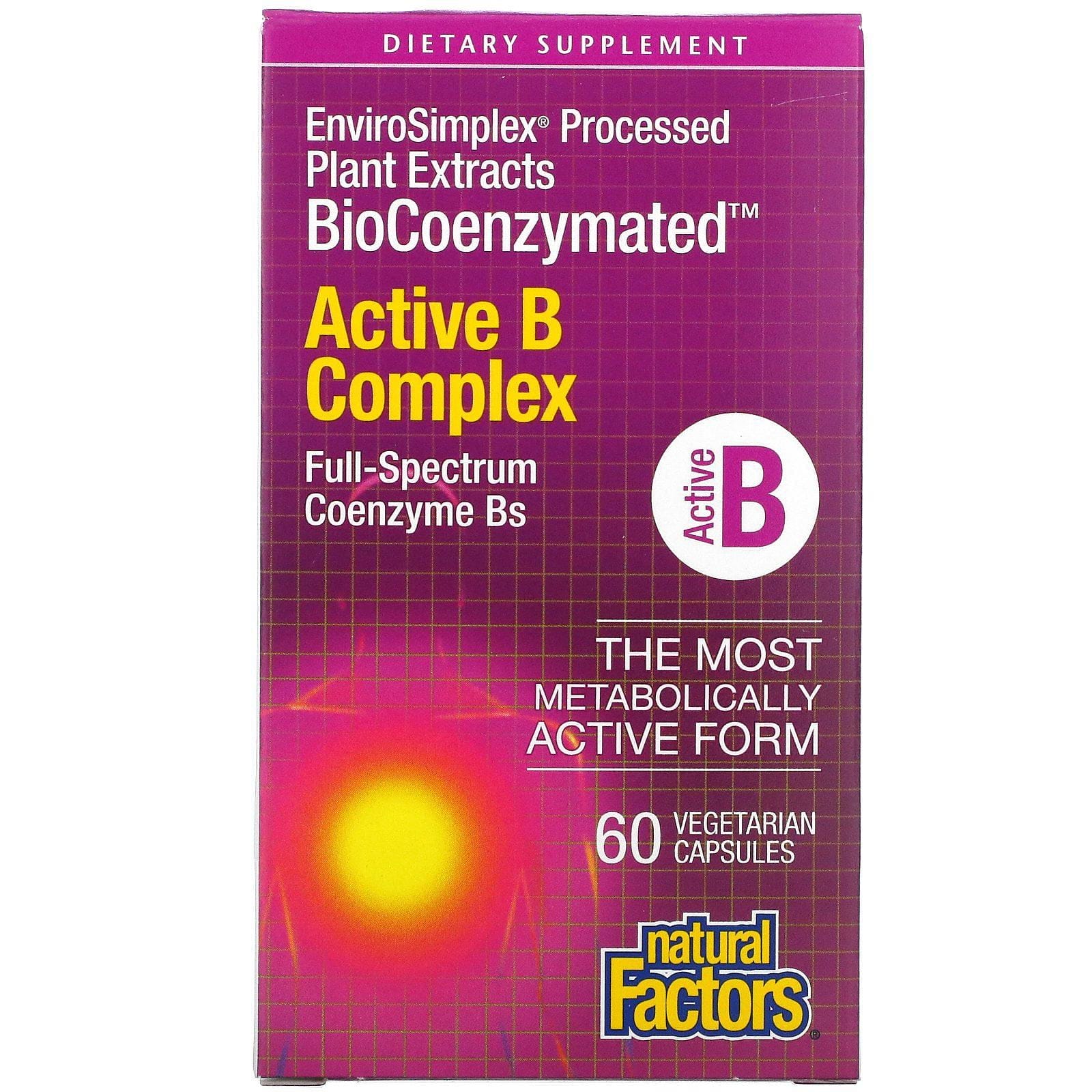 Natural Factors, BioCoenzymated, complejo activo B, 60 cápsulas vegetarianas