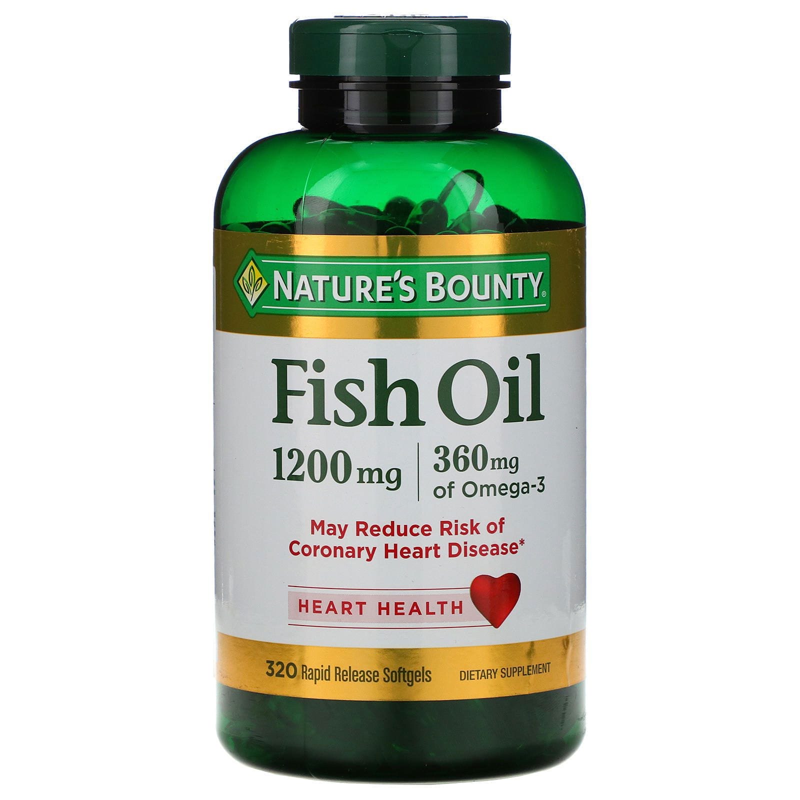 Nature's Bounty, Fish Oil, 1200 mg, 320 cápsulas blandas