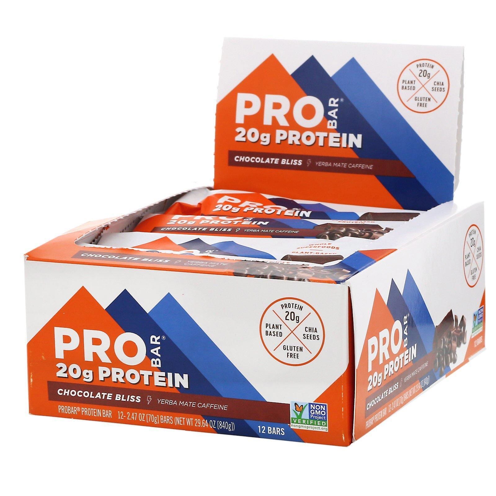 ProBar, Barrita proteica, Encanto de chocolate, 12 barritas, 70 g (2,47 oz) cada una