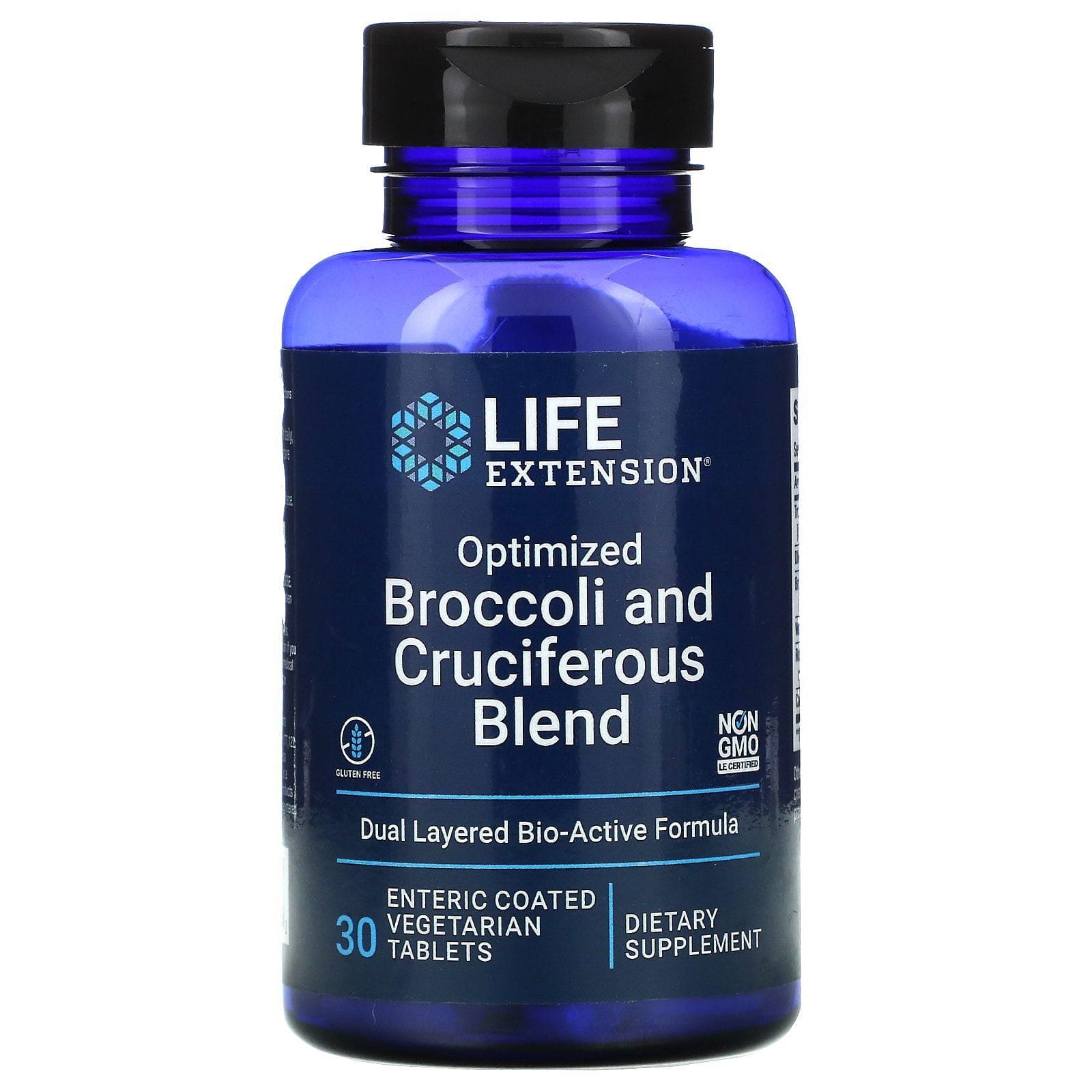 Life Extension, Mezcla optimizada de brócoli y vegetales crucíferos, 30 comprimidos con recubrimiento entérico