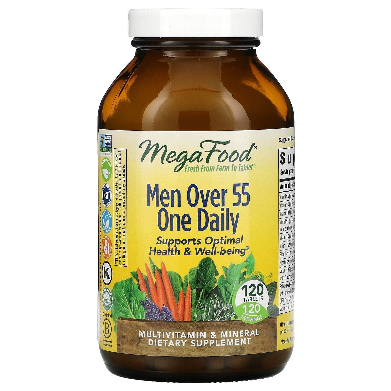MegaFood, Hombres mayores de 55 años, Un comprimido por día, 120 comprimidos