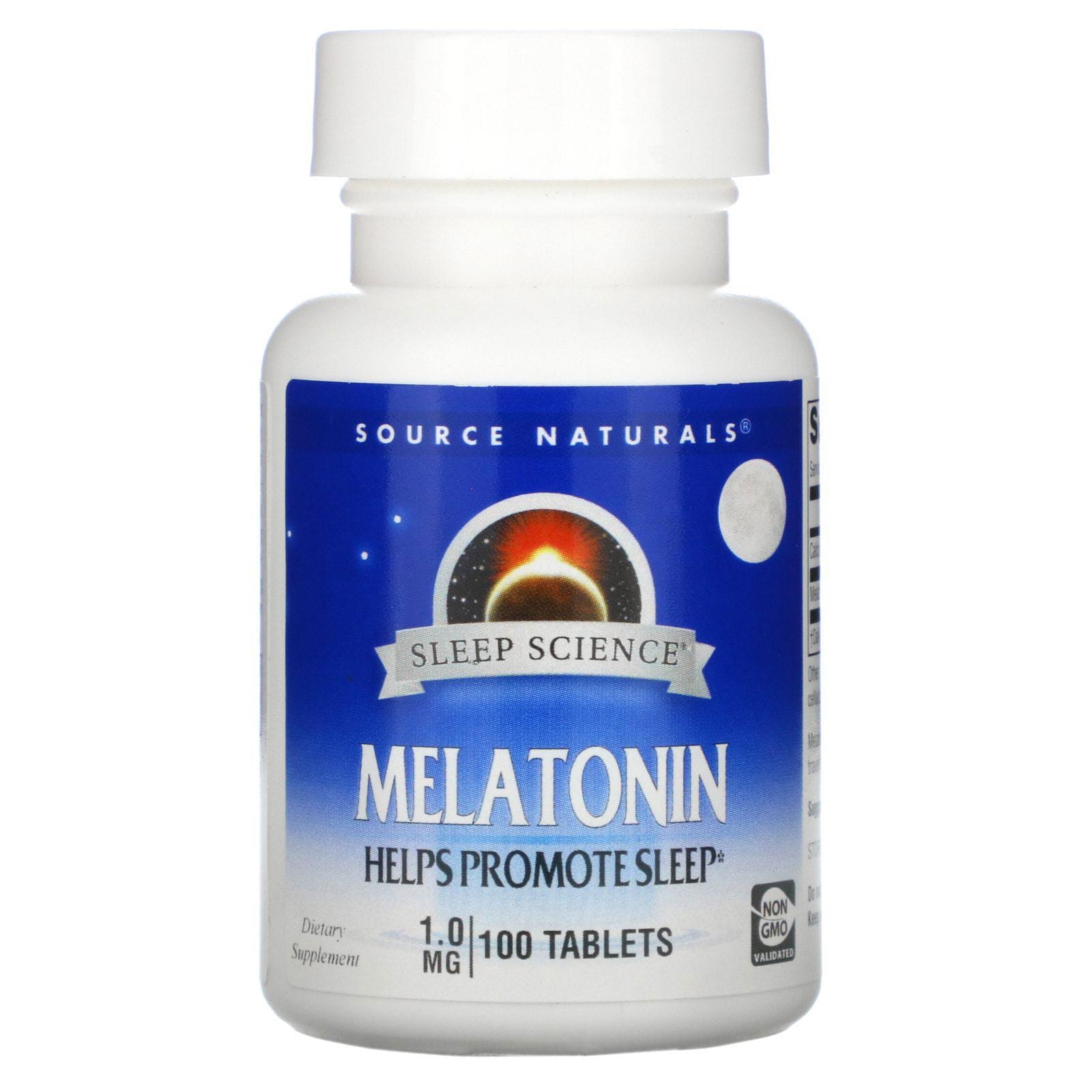 Source Naturals, Melatonina, 1 mg, 100 tabletas