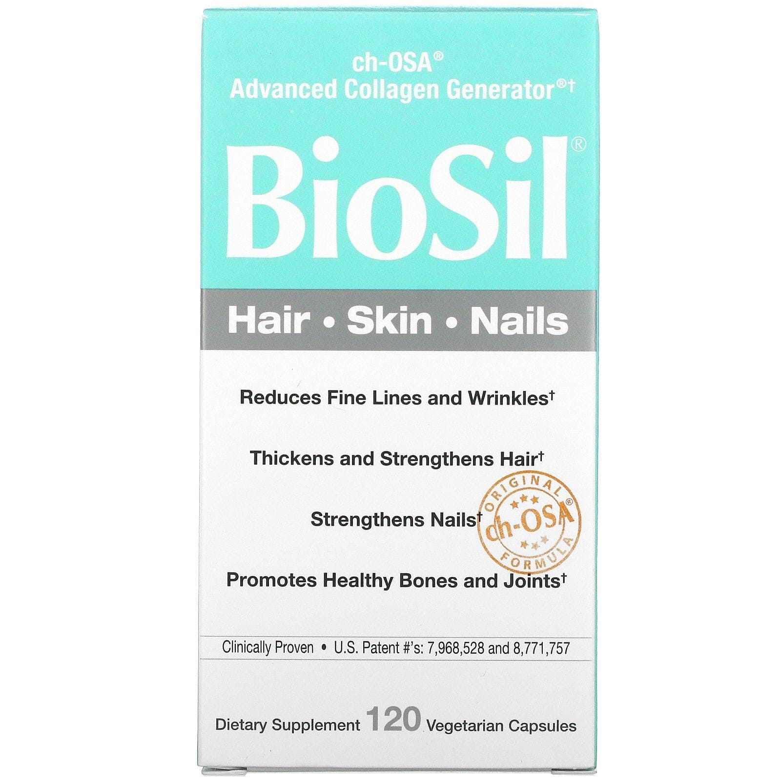 BioSil by Natural Factors, ch-OSA Advanced Collagen Generator, 120 cápsulas vegetales
